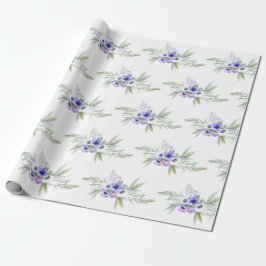 Papel De Presente Pastel Violet Floral