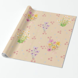 Papel De Presente Pastel Watercolor Wildflower Wrapping Paper