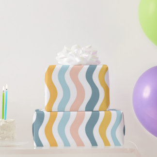 Papel De Presente Pastel Wavy Lines 
