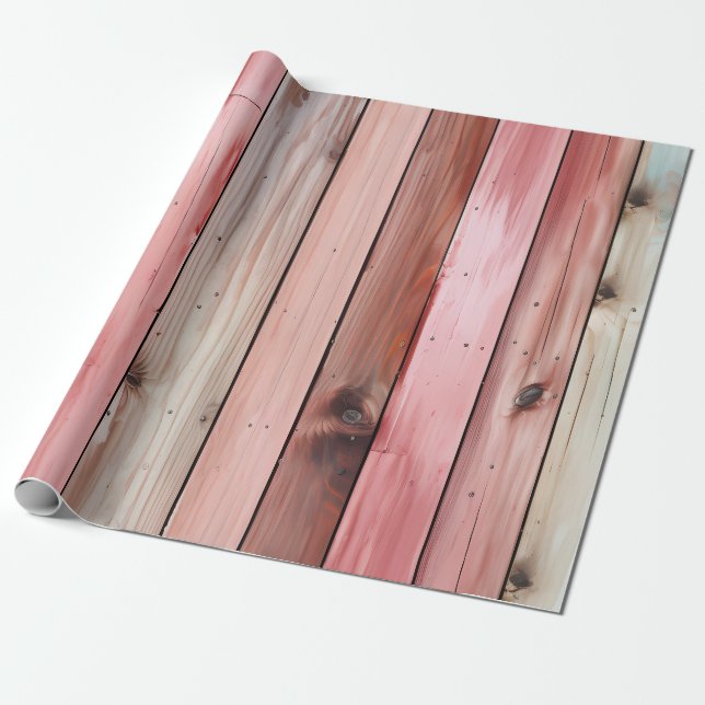 Papel De Presente Pastel Wood Floor (Desenrolado)