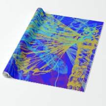 Pasto Azul da Borboleta Dourada abstrato