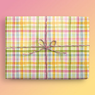 Papel De Presente Pasto Xadrez primavera