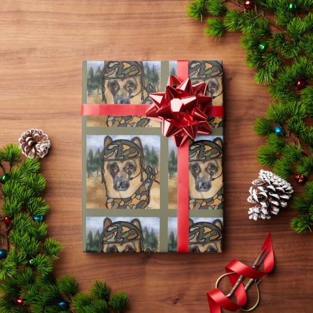 PAPEL DE PRESENTE PASTOR ALEMÃO       (Presente de Natal)
