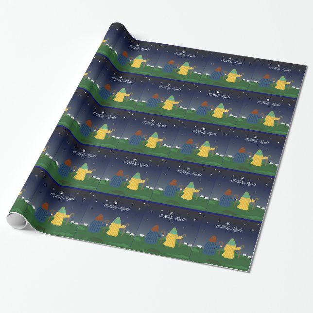 Papel De Presente Pastores com Suas Ovelhas (Desenrolado)