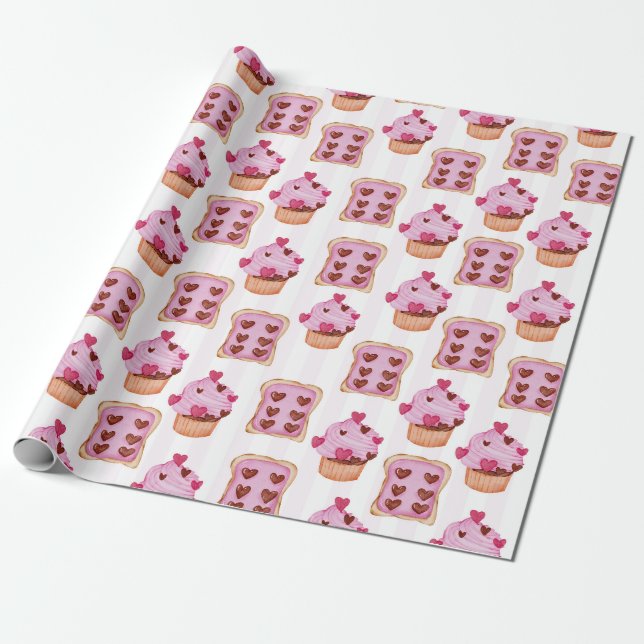 Papel De Presente Pastries Wrapping Paper (Desenrolado)
