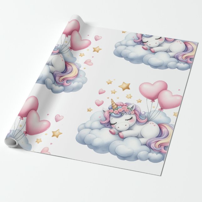 Papel De Presente Pastrl Unicorn (Desenrolado)