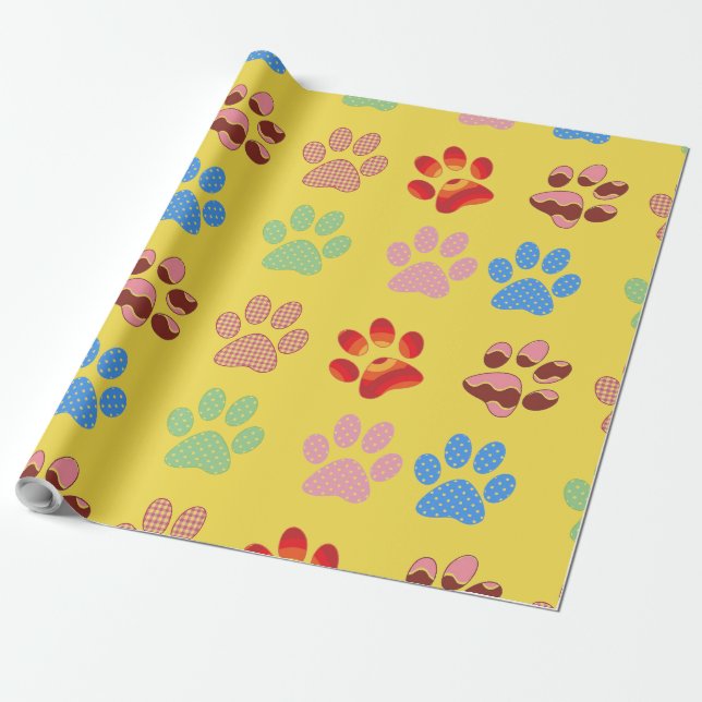 Papel De Presente Patas de Cachorrinho (Desenrolado)
