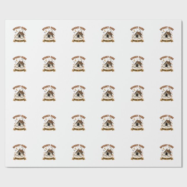 Papel De Presente Patas de Fantasma de Cachorro de Halloween (Aberto)