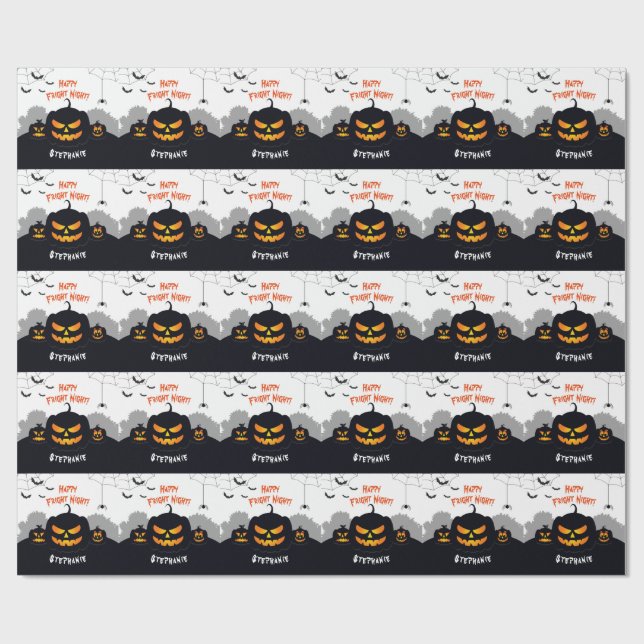 Papel De Presente Patch da abóbora assombrada (Aberto)