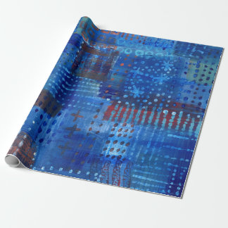 Papel De Presente Patchwork Blue Indigo Sashiko Boro Art