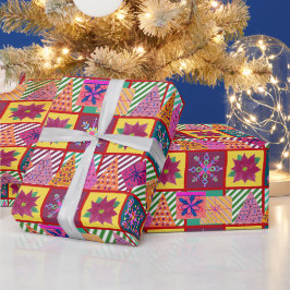 Papel De Presente Patchwork de Natal