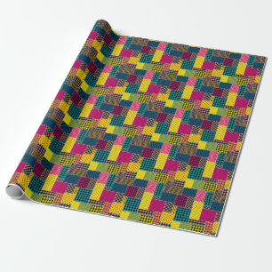 Papel De Presente Patchwork Geométrico: Fundo sem Retângulo