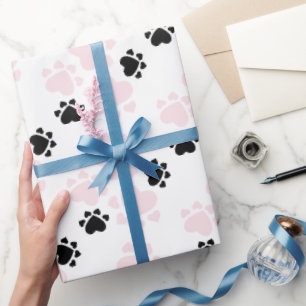 Papel De Presente Patilhas Pupppy Pink E Black