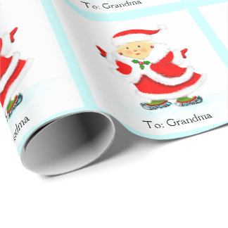 Papel De Presente Patinação no Gelo de Natal