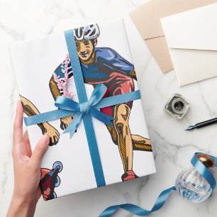 Papel De Presente Patinador Inline Legal Patinação Retro