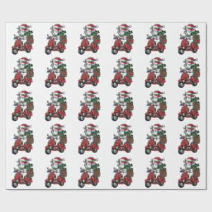 Papel De Presente Patinete de Cavalgar Vaca de Natal Engraçado Desig