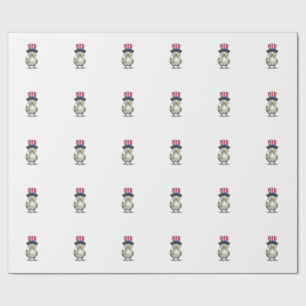 Papel De Presente Patinho Patriótico Camisa Vintage 4 de Julho Desig