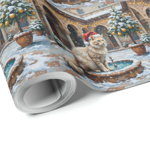 Papel De Presente Pátio Otomano de Natal com Angora Turca