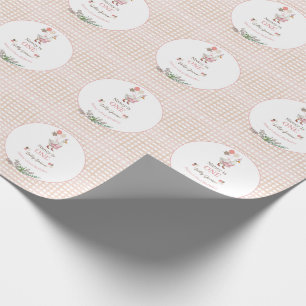 Papel De Presente Pato Bobo Primeiro Aniversário Marrom