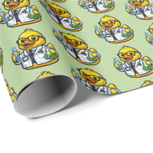 Papel De Presente Pato de Borracha Cientista