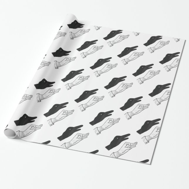 Papel De Presente Pato Silhouette Mão (Desenrolado)