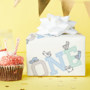 Papel De Presente Patos Bonitos Grande primeiro aniversario De Um Ga