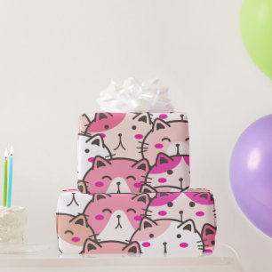 Papel De Presente Patos Coloridos Engraçados De Gato