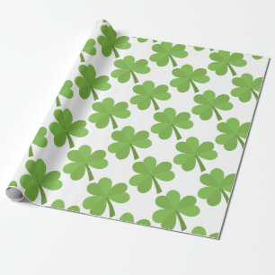 Papel De Presente Patrick Shamrock Irish Clover Pattern