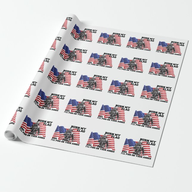 Papel De Presente Patriota Americano  (Desenrolado)