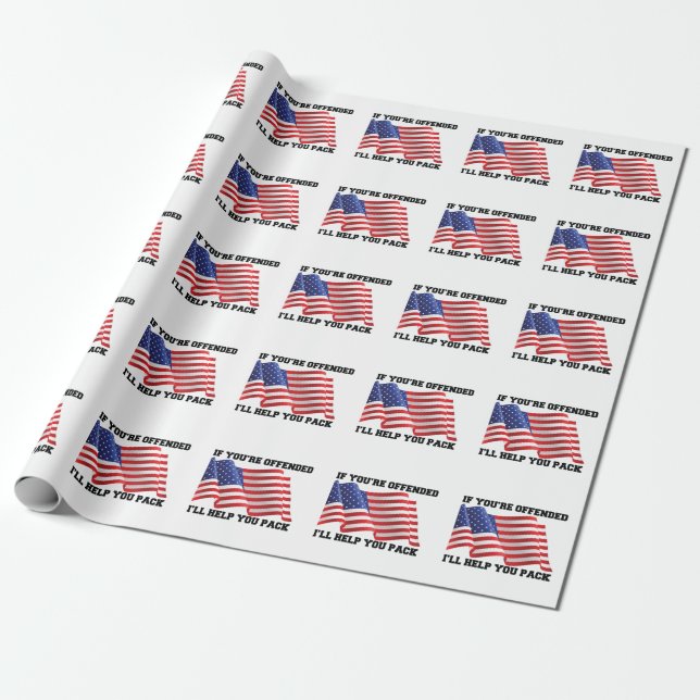 Papel De Presente Patriota Americano (Desenrolado)