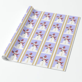 Papel De Presente Patriotic USA Snowman Wrappaper