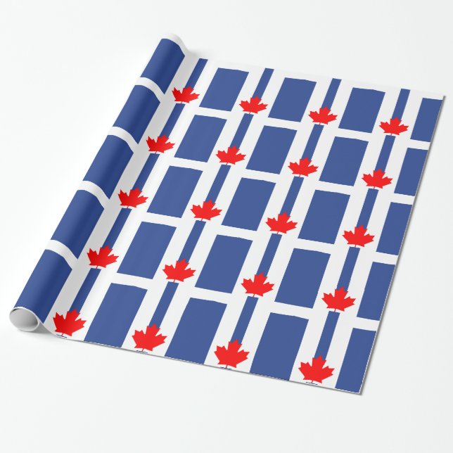 Papel De Presente Patriotic wrapping paper with Flag of Toronto (Desenrolado)