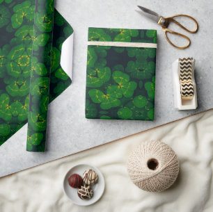 Papel De Presente Patterno Verde Irlandês de Entusiasmo N.º1