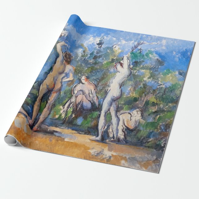 Papel De Presente Paul Cezanne - Cinco Banhistas (Desenrolado)