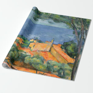 Papel De Presente Paul Cezanne - Estaque com Telhados Vermelhos