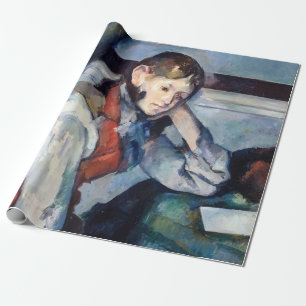Papel De Presente Paul Cezanne - Menino com Colete Vermelho
