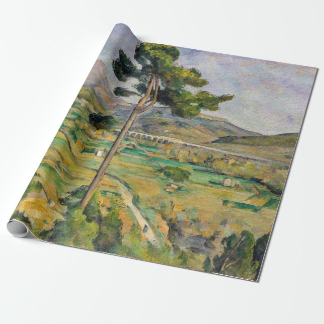 Papel De Presente Paul Cezanne - Mont Sainte-Victoire e Viaduto (Desenrolado)