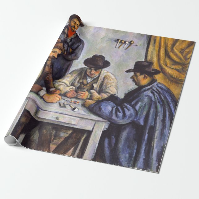Papel De Presente Paul Cezanne - Os Jogadores de Cartas (Desenrolado)