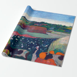 Papel De Presente Paul Gauguin Haystacks na Bretanha