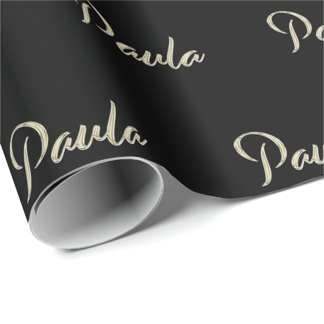 Papel De Presente Paula white gold Handwriting Geschenkpapier (Ponta do rolo)