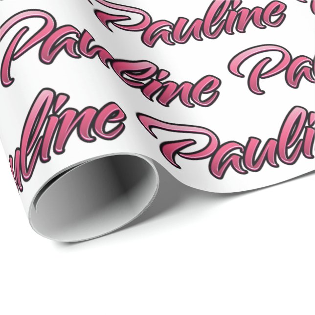 Papel De Presente Pauline faded pink personalisiertes Geschenkpapier (Ponta do rolo)