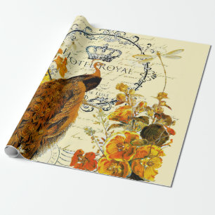 Papel De Presente pavão de outono