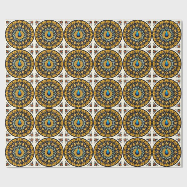 Papel De Presente Pavão decorativo em branco (Aberto)