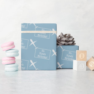 Papel De Presente Pavilhão Personalizado de Voo no Dia B, Crianças A