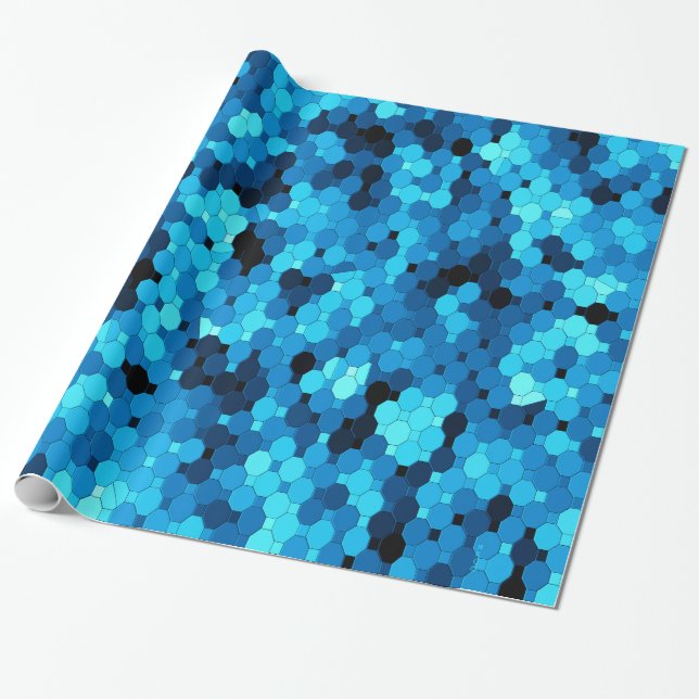 Papel De Presente Pavimento em azul... (Desenrolado)