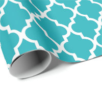Pavock Teal Quatrefoil Azulejos Padrão