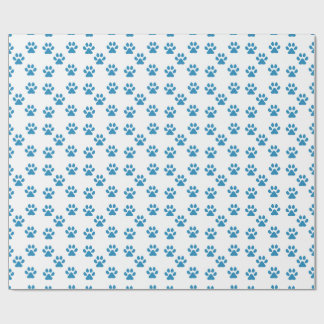 Papel De Presente Pawprint azul