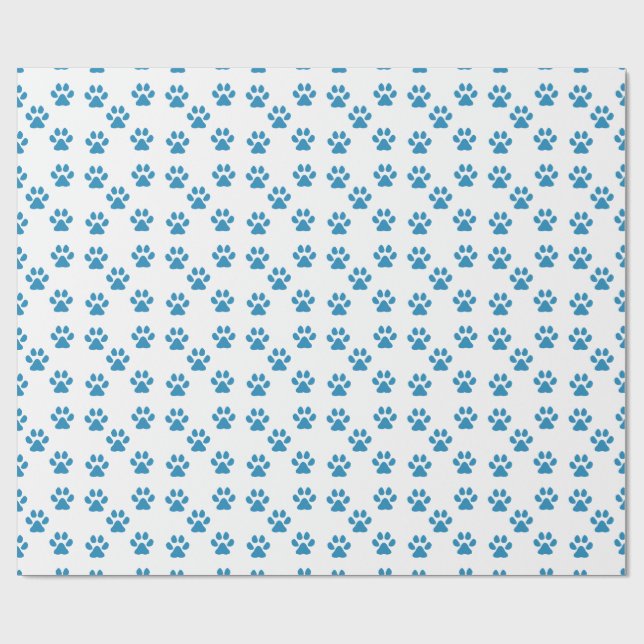 Papel De Presente Pawprint azul (Aberto)