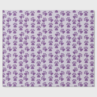 Papel De Presente Pawprint Púrpura