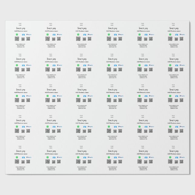 Papel De Presente Paypal Cashapp venmo scan para pagar QR adicionar  (Aberto)